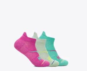 No-Show Run Sock 3-Pack-fuschia / aloe vera / shoreline