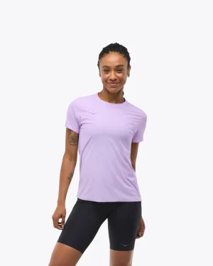Airolite Run Short Sleeve-aster flower