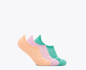 Invisible Sock 3 Pk-cantaloupe / pk twilight / shoreline
