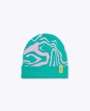 Winter Beanie-electric aqua / pink twilight
